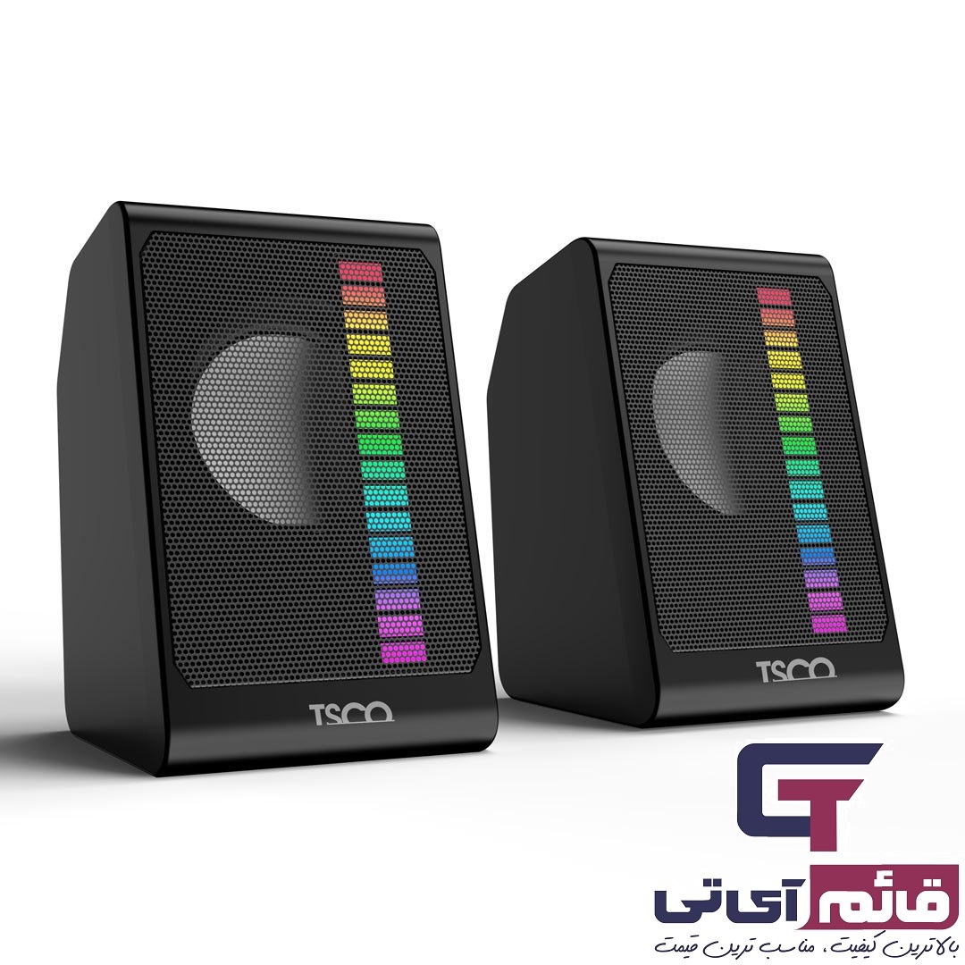 اسپیکر رومیزی سیم دار دو تکه تسکو مدل Wired Desktop Speaker TSCO TS 2057 در قائم آی تی 