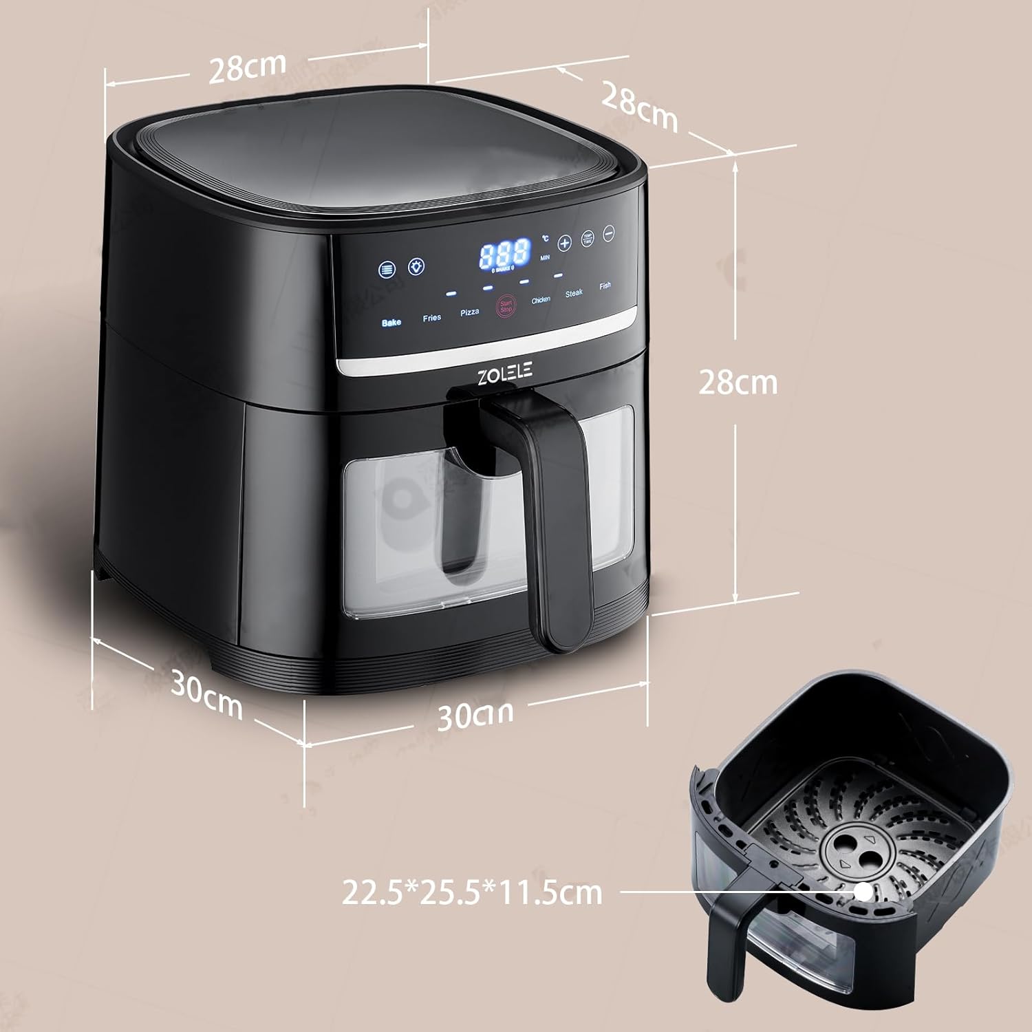 خرید و قیمت هواپز و سرخ کن بدون روغن شیائومی زوله له مدل Xiaomi Zolele Air Fryer ZA005 در قائم آی تی