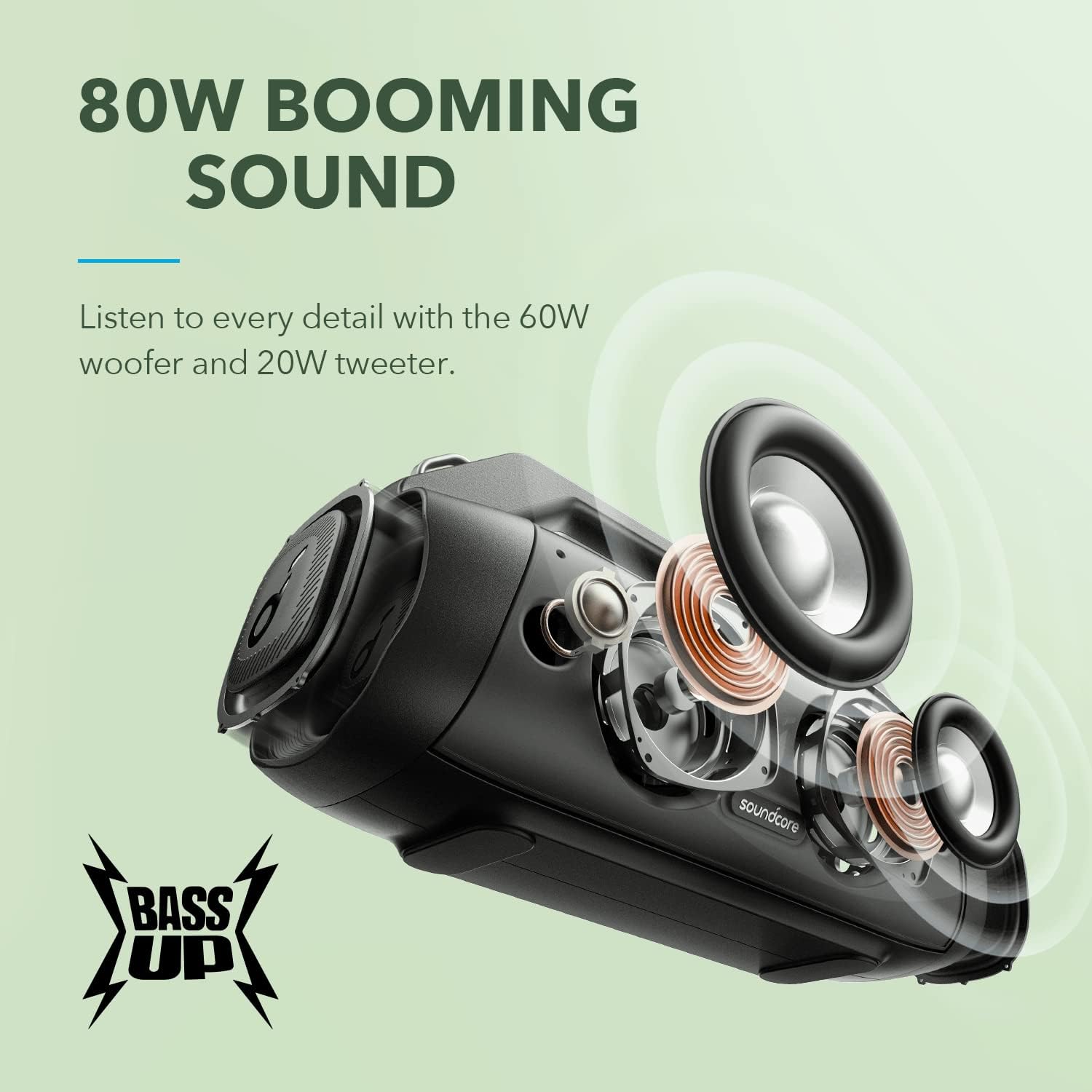 خرید و قیمت اسپیکر بلوتوثی انکر مدل Speaker Anker A3129011 Motion Boom Plus 80W در قائم آی تی 