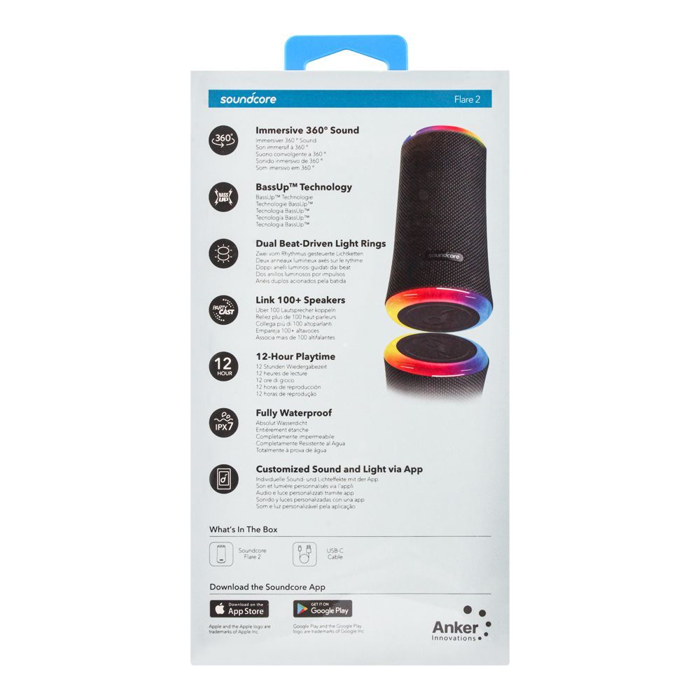 خرید و قیمت اسپیکر بلوتوثی انکر مدل Speaker ANKER Flare 2 20w A3165H11 در قائم آی تی 