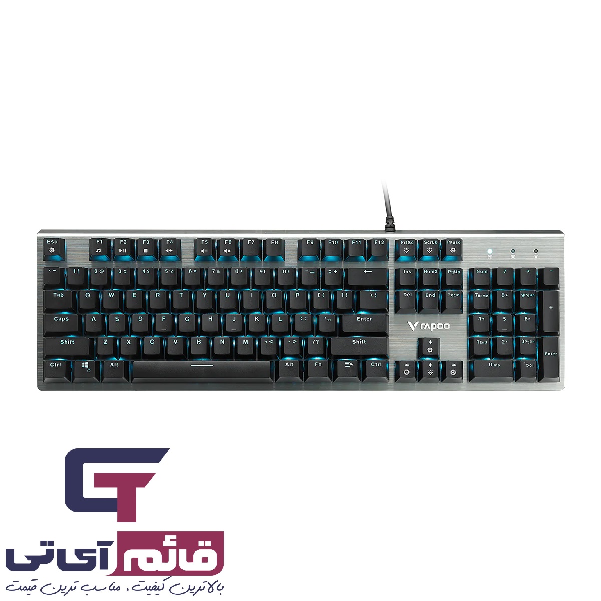 خرید و قیمت کیبورد گیمینگ مکانیکال رپو مدل Keyboard Mechanical Rapoo V530 RGB Alloy دز قائم آی تی 