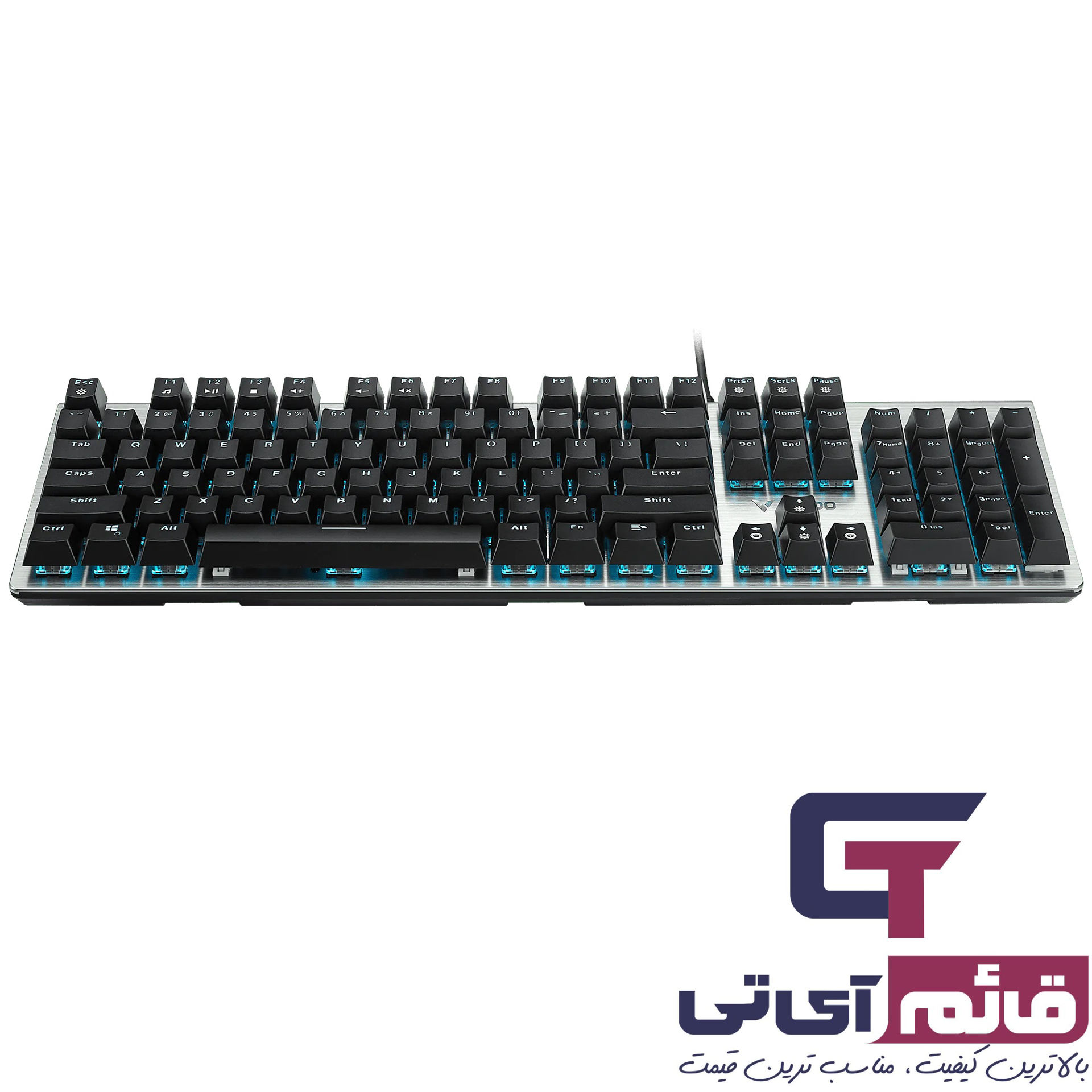 خرید و قیمت کیبورد گیمینگ مکانیکال رپو مدل Keyboard Mechanical Rapoo V530 RGB Alloy دز قائم آی تی 