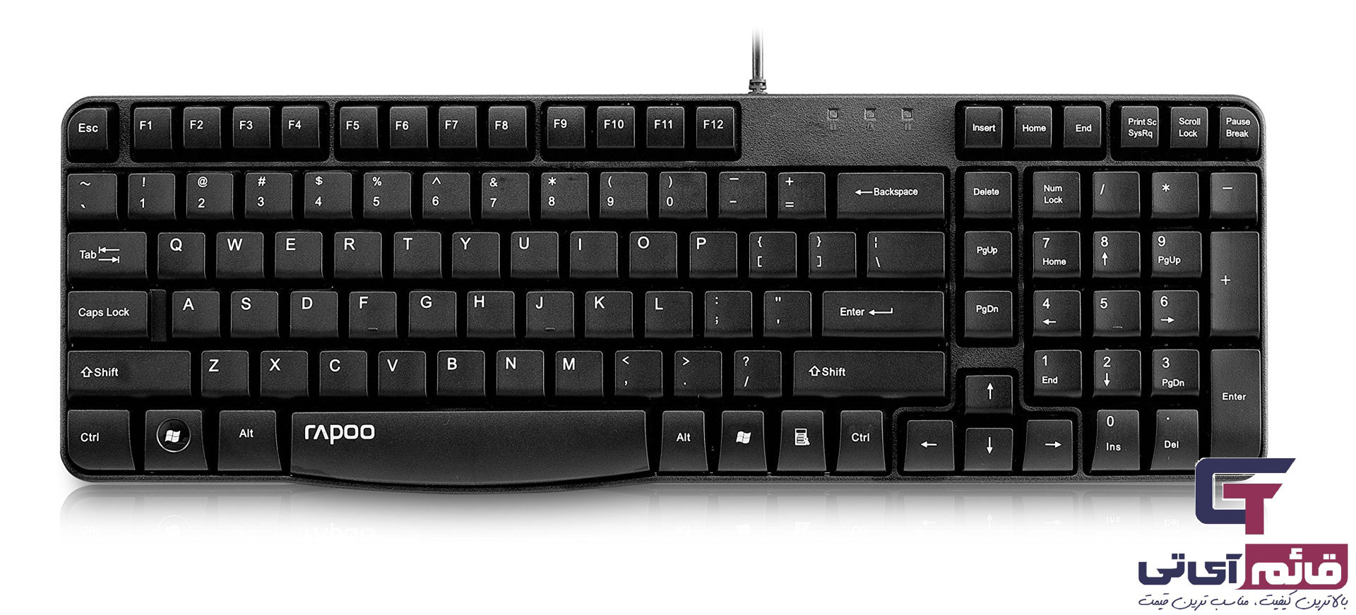 خرید و قیمت کیبورد با سیم رپو مدل Keyboard Rapoo N2400 USB در قائم آی تی 