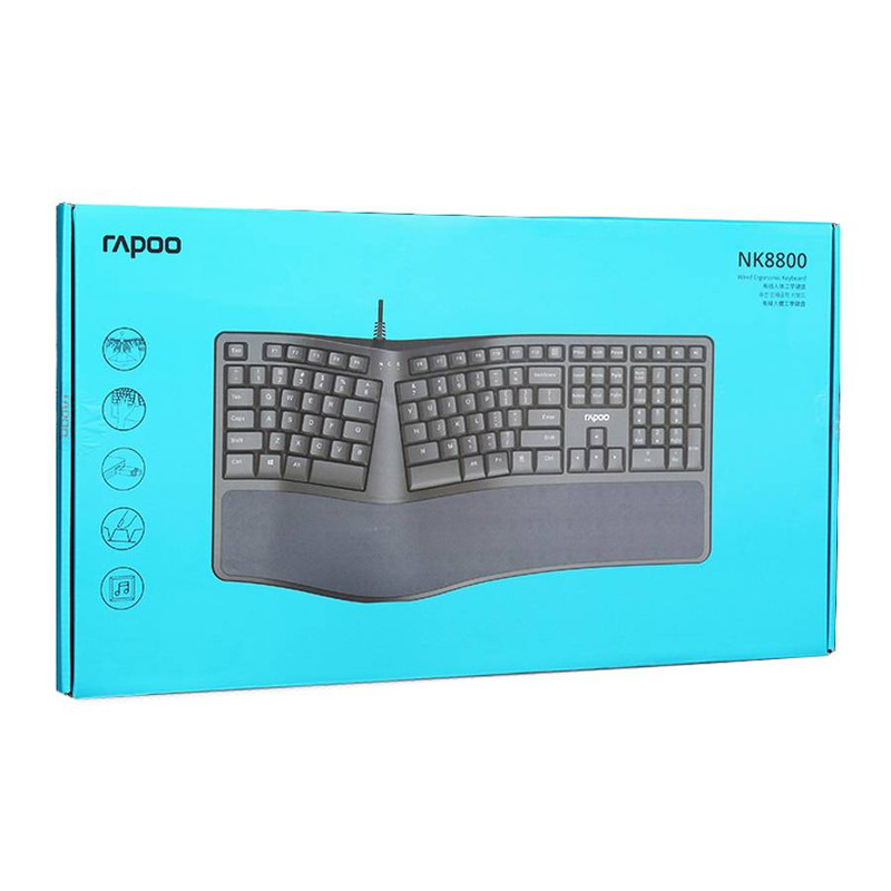 خرید و قیمت کیبورد با سیم رپو مدل Keyboard Rapoo NK8800 USB در قائم آی تی 