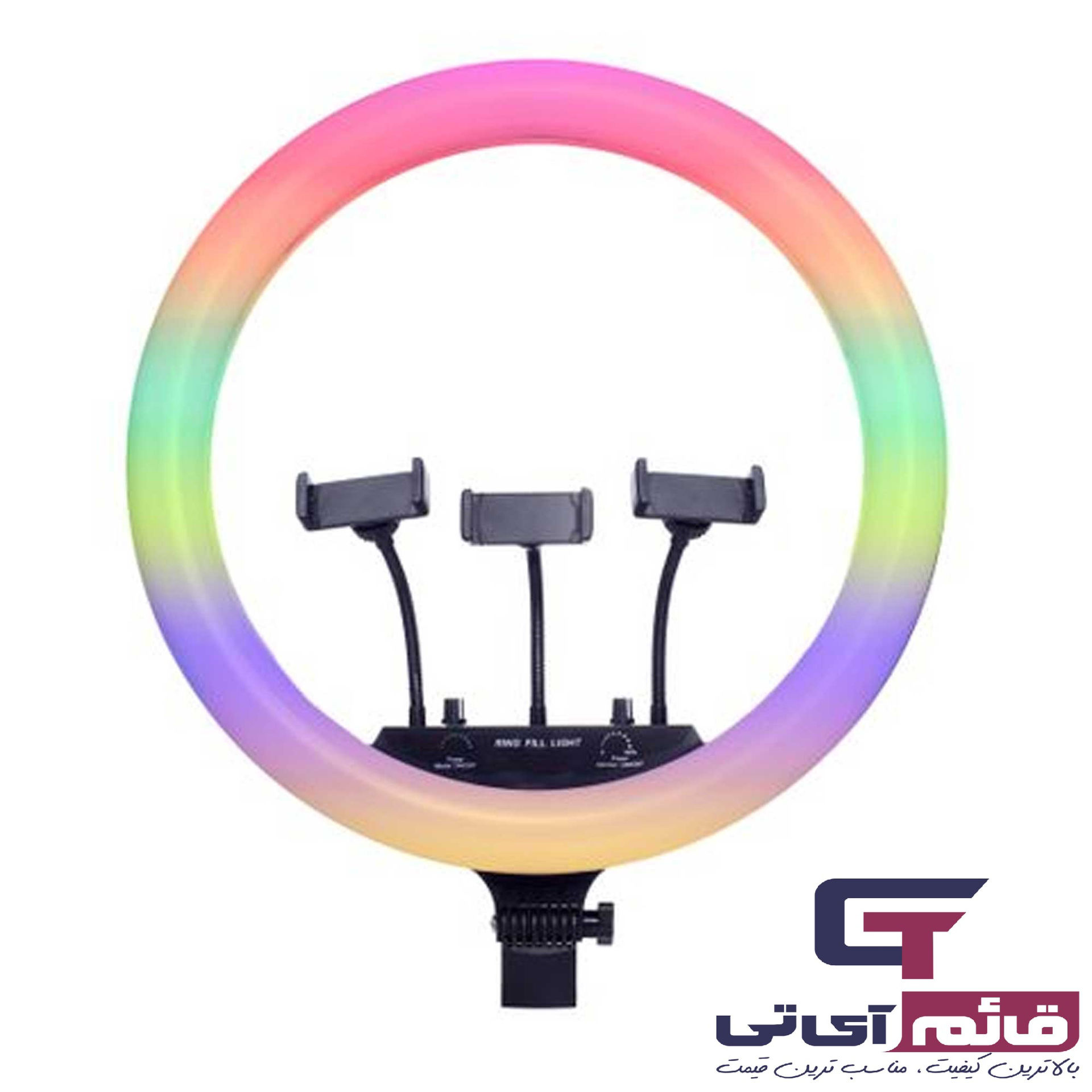 خرید و قیمت رینگ لایت 46 سانتی متری مدل Ring Light MJ18 RGB در قائم آی تی 
