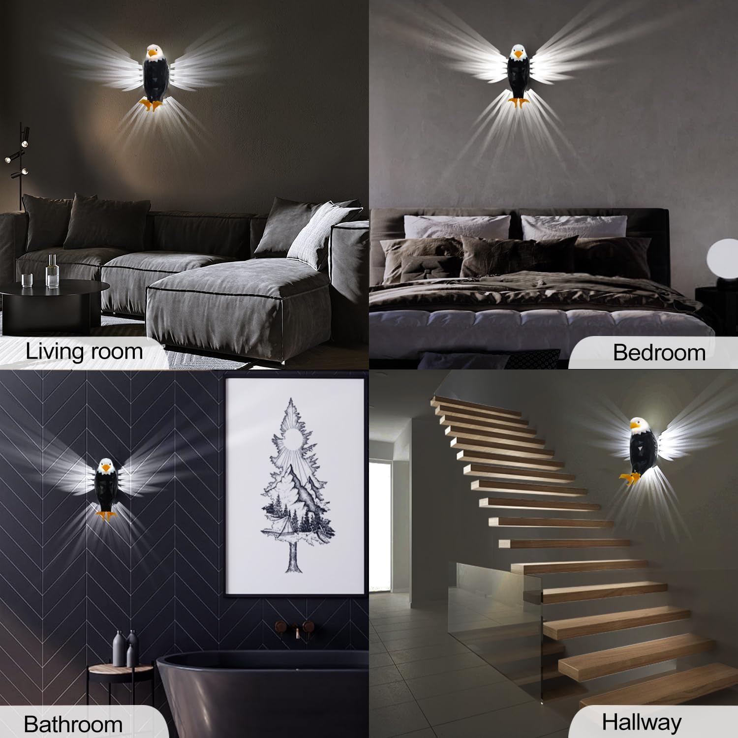 خرید و قیمت چراغ دیواری طرح عقاب مدل CHamese Bald Eagle Wall Light در قائم آی تی 