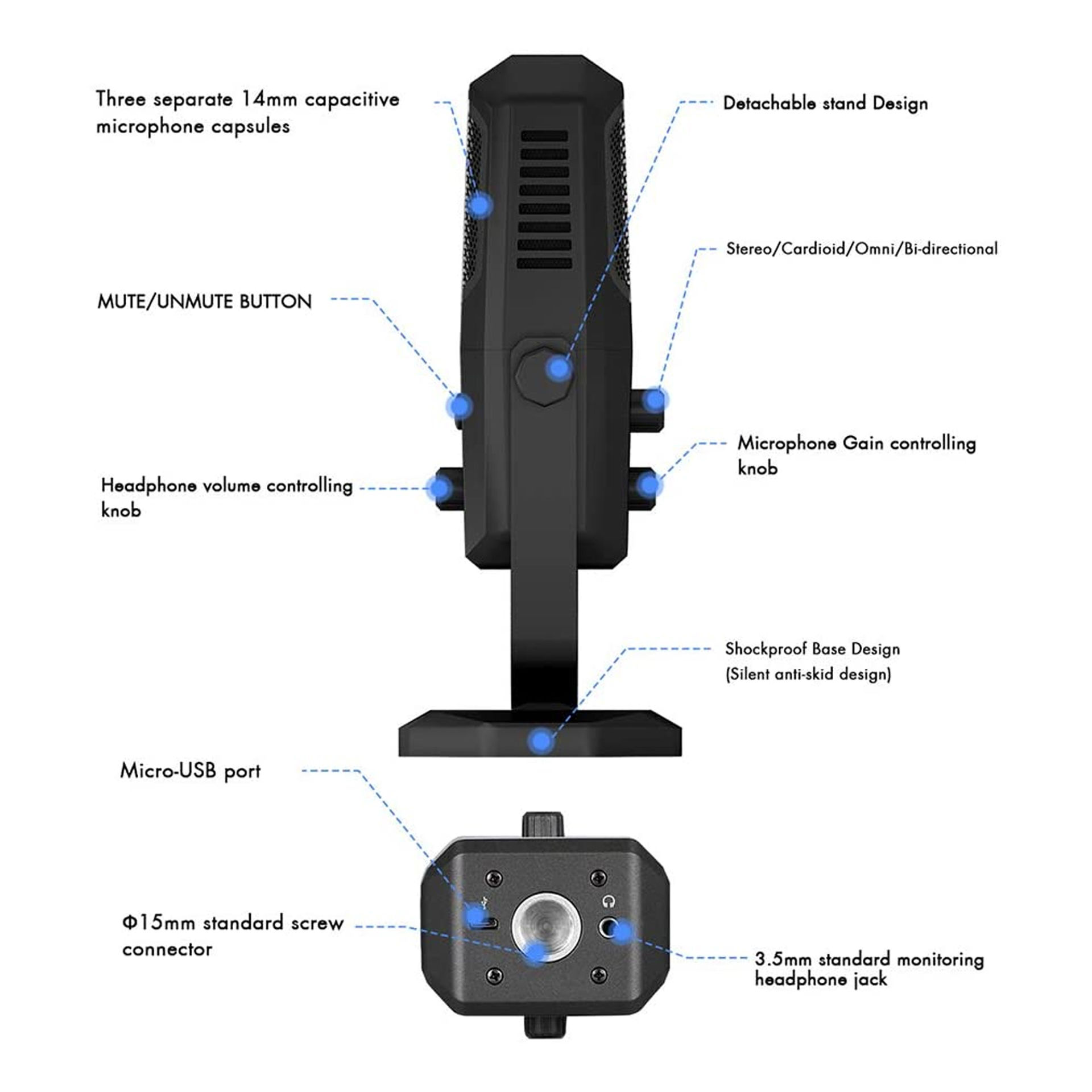 میکروفون استودیویی یانمای مدل Yanmai SF900 Plus